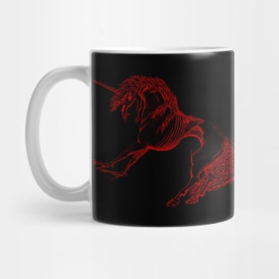 Nightmare Unicorn, Red Outline Mug